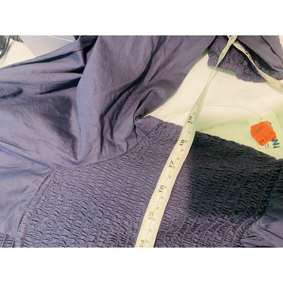 Old Navy Womens Long Sleeve Square Neck Smocked Cotton Midi Dress Blue XL - Picture 6 of 9